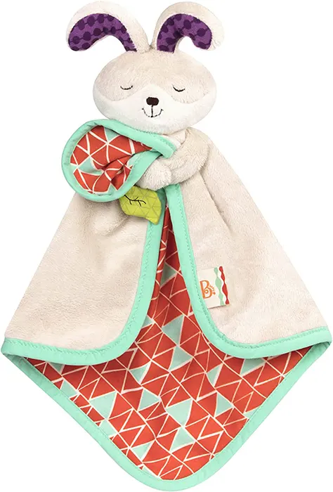B. toys by Battat – B. Snugglies - Fluffy Bunz The Bunny Security Blanket