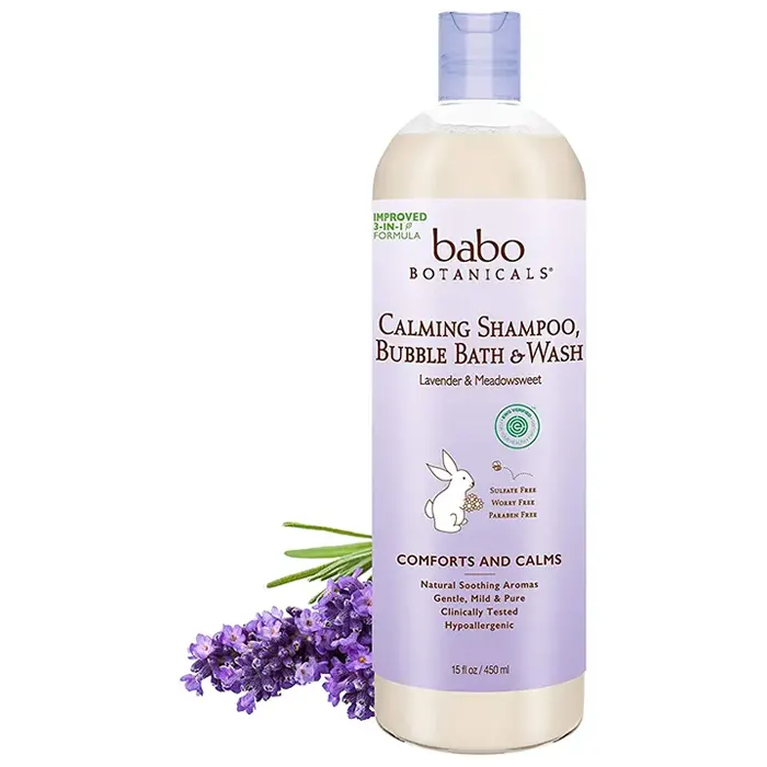 Babo Botanicals Calming Plant-Based 3-in-1 Bubble Bath, Shampoo & Wash 1