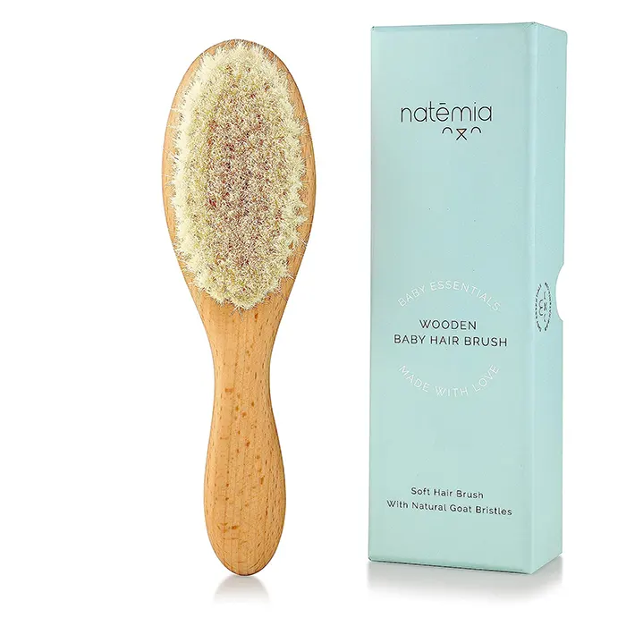 Natemia Quality Wooden Baby Hair Brush