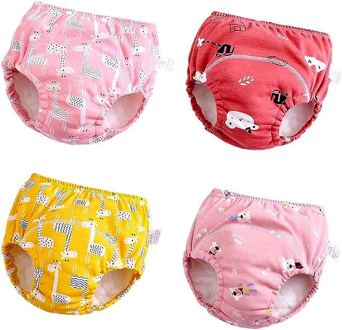 U0U Baby Girls’4 Pack Cotton Training Pants